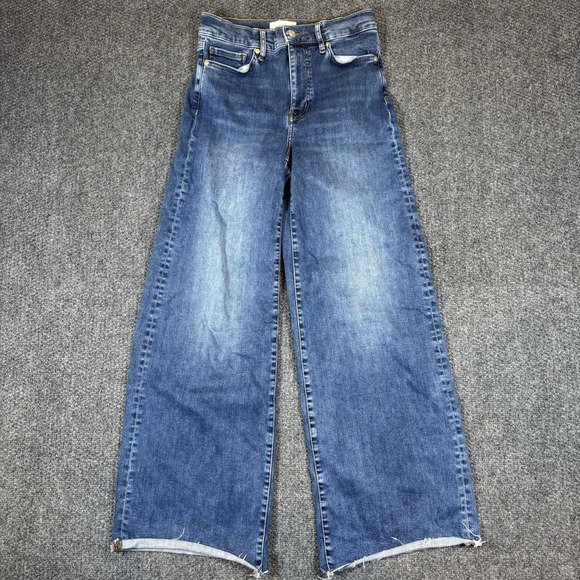 FRAME "Le Slim Palazzo" Jeans Wide Leg Dark Denim High Rise Size 27 Stretch - Picture 1 of 12